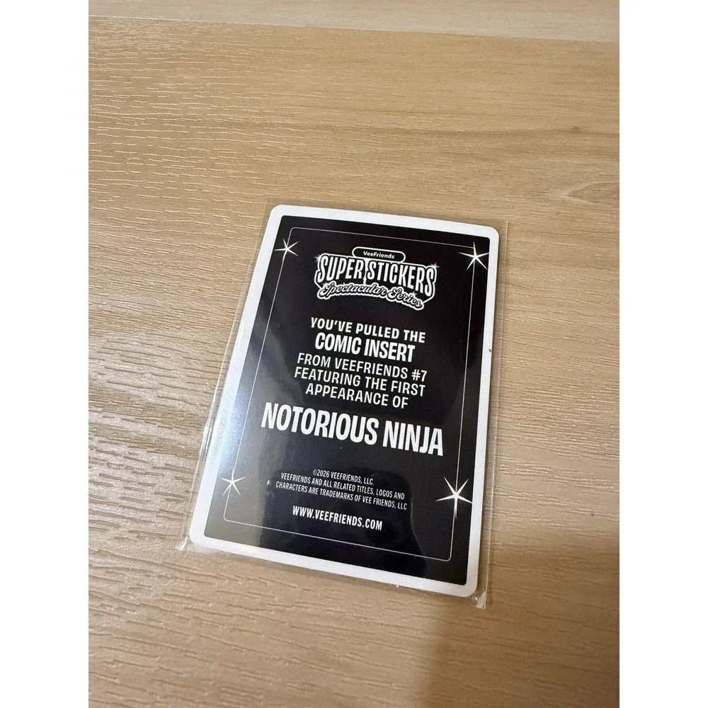 Notorious Ninja VeeFriends Spectacular Series Super Sticker Base Comic Insert OO